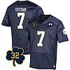 Notre Dame Audric Estime Jersey #7 College Football Johnny Lujack Patch 32 Navy