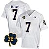 Notre Dame Audric Estime Jersey #7 College Football Johnny Lujack Patch 32 White