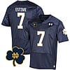 Notre Dame Audric Estime Jersey #7 College Football Johnny Lujack Patch Navy