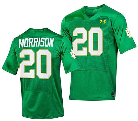 Notre Dame Fighting Irish Benjamin Morrison Jersey #20 Replica College Football 2023 Green