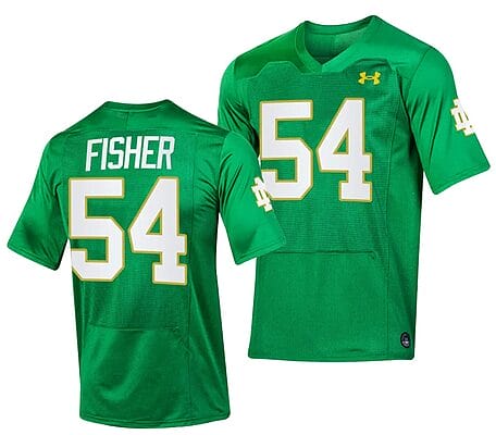 Notre Dame Fighting Irish Blake Fisher Jersey #54 Replica College Football 2023 Green