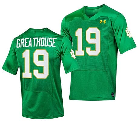 Notre Dame Fighting Irish Jaden Greathouse Jersey #19 Replica College Football 2023 Green