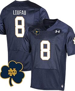 Notre Dame Marist Liufau Jersey #8 College Football Johnny Lujack Patch Navy
