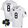 Notre Dame Marist Liufau Jersey #8 College Football Johnny Lujack Patch White