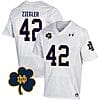 Notre Dame Nolan Ziegler Jersey #42 College Football Johnny Lujack Patch White