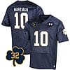 Notre Dame Sam Hartman Jersey #10 College Football Johnny Lujack Patch 32 Navy
