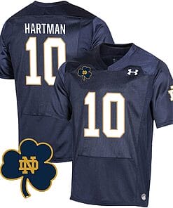 Notre Dame Sam Hartman Jersey #10 College Football Johnny Lujack Patch Navy