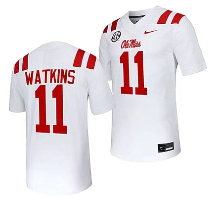 Ole Miss Rebels Jordan Watkins Jersey #11 Untouchable College Football 2023 White