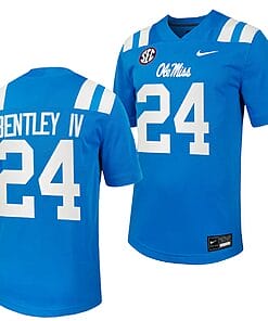 Ole Miss Rebels Ulysses Bentley IV Jersey #24 Untouchable College Football 2023 Powder Blue