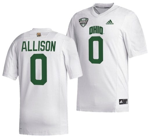 OShaan Allison Jersey #0 Ohio Bobcats College Football Uniform White
