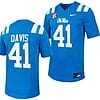 Ole Miss Rebels Caden Davis Jersey #41 Untouchable College Football 2023 Powder Blue
