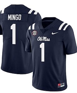 Ole Miss Rebels Jonathan Mingo Jersey #1 College Football All Stitched Navy