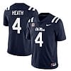 Ole Miss Rebels Malik Heath Jersey #4 College Football All Stitched Navy