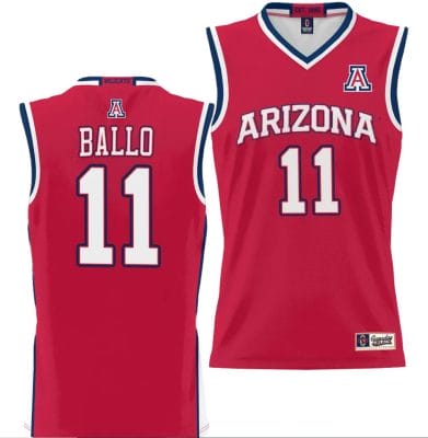 Oumar Ballo Jersey #11 Arizona Wildcats NIL College Basketball Lightweight Red