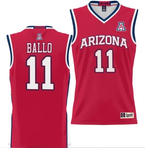 Oumar Ballo Jersey #11 Arizona Wildcats NIL College Basketball Lightweight Red