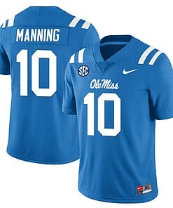 Ole Miss Rebels Eli Manning Jersey #10 College Football All Stitched Light Blue