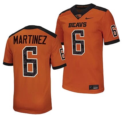 Oregon State Beavers Damien Martinez Jersey #6 College Football Stitched Orange 2023