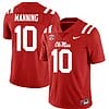 Ole Miss Rebels Eli Manning Jersey #10 College Football All Stitched Red