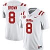 Ole Miss Rebels Troy Brown Jersey #8 College Football All Stitched White