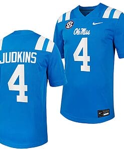 Ole Miss Rebels Quinshon Judkins Jersey #4 Untouchable College Football 2023 Powder Blue