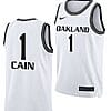 Oakland Golden Grizzlies Jamal Cain Jersey #1 College Basketball White 2021-22