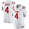 Ole Miss Rebels Malik Heath Jersey #4 College Football All Stitched White