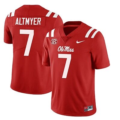 Ole Miss Rebels Luke Altmyer Jersey #7 College Football All Stitched Red
