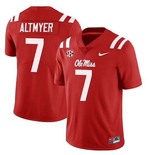 Ole Miss Rebels Luke Altmyer Jersey #7 College Football All Stitched Red