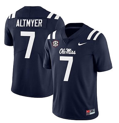 Ole Miss Rebels Luke Altmyer Jersey #7 College Football All Stitched Navy