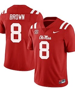 Ole Miss Rebels Troy Brown Jersey #8 College Football All Stitched Red