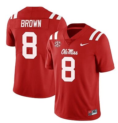 Ole Miss Rebels Troy Brown Jersey #8 College Football All Stitched Red