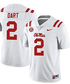Ole Miss Rebels Jaxson Dart Jersey #2 College Football All Stitched White