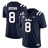 Ole Miss Rebels Troy Brown Jersey #8 College Football All Stitched Navy