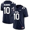 Ole Miss Rebels Eli Manning Jersey #10 College Football All Stitched Navy