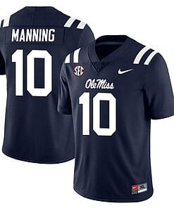 Ole Miss Rebels Eli Manning Jersey #10 College Football All Stitched Navy