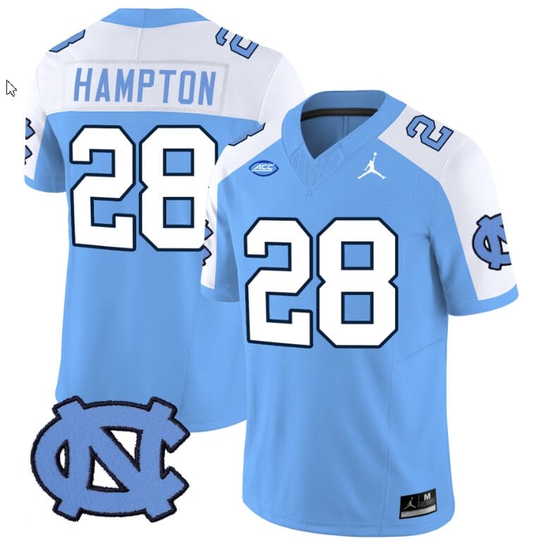 Omarion Hampton Jersey #28 North Carolina Tar Heels Vapor Limited College Football Blue Alternate