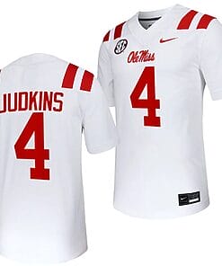 Ole Miss Rebels Quinshon Judkins Jersey #4 Untouchable College Football 2023 White