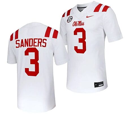 Ole Miss Rebels Spencer Sanders Jersey #3 Untouchable College Football 2023 White