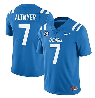 Ole Miss Rebels Luke Altmyer Jersey #7 College Football All Stitched Light Blue