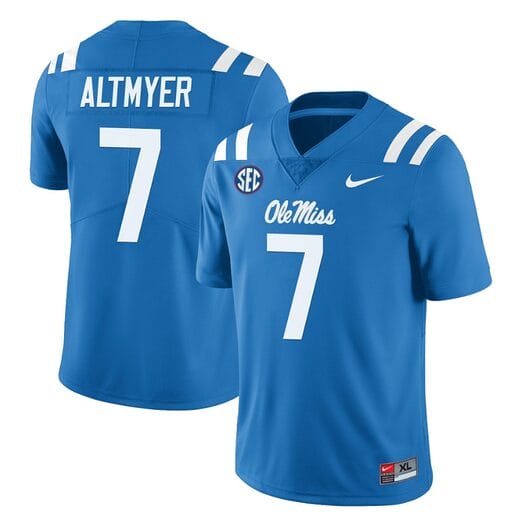 Ole Miss Rebels Luke Altmyer Jersey #7 College Football All Stitched Light Blue