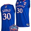 Ochai Agbaji Jersey #30 Kansas Jayhawks Basketball 2022 NCAA National Champions Royal
