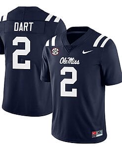 Ole Miss Rebels Jaxson Dart Jersey #2 College Football All Stitched Navy