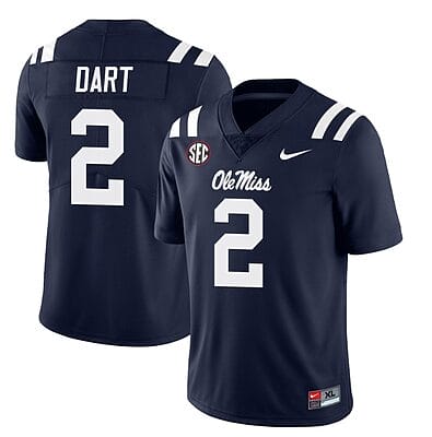 Ole Miss Rebels Jaxson Dart Jersey #2 College Football All Stitched Navy