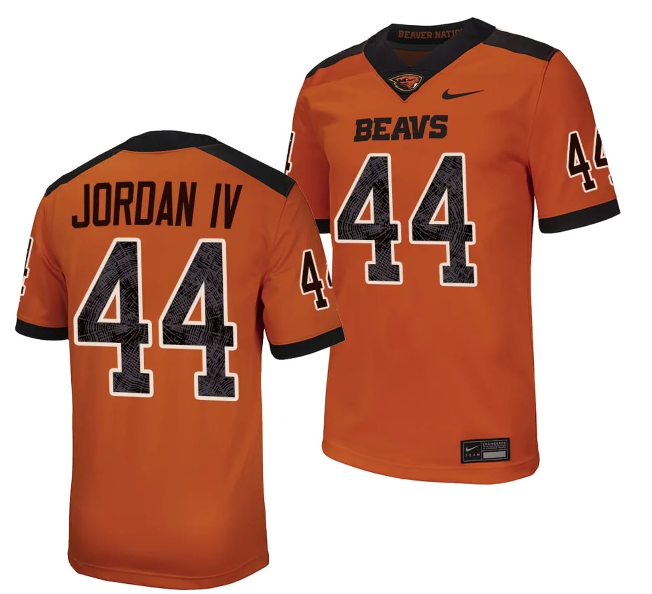Oregon State Beavers Melvin Jordan IV Jersey #44 College Football Stitched Orange 2023