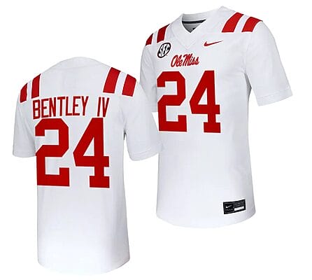 Ole Miss Rebels Ulysses Bentley IV Jersey #24 Untouchable College Football 2023 White