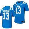 Ole Miss Rebels Austin Simmons Jersey #13 Untouchable College Football 2023 Powder Blue