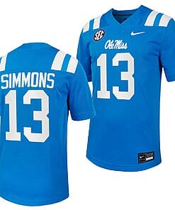 Ole Miss Rebels Austin Simmons Jersey #13 Untouchable College Football 2023 Powder Blue