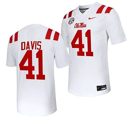Ole Miss Rebels Caden Davis Jersey #41 Untouchable College Football 2023 White