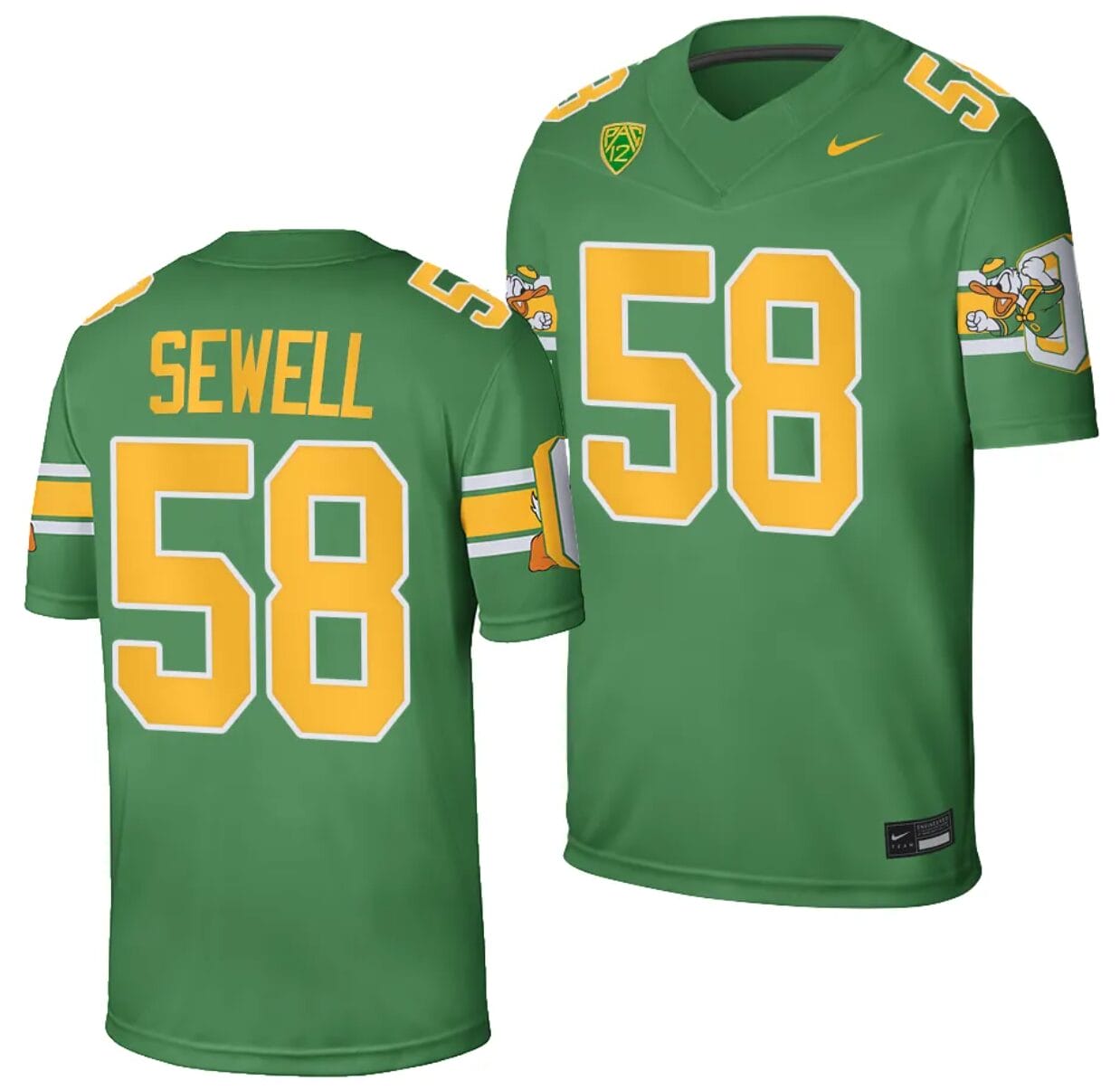 Oregon Ducks Penei Sewell Jersey #58 Football Game College Green 2023-24