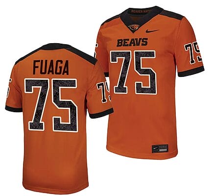 Oregon State Beavers Taliese Fuaga Jersey #75 College Football Stitched Orange 2023